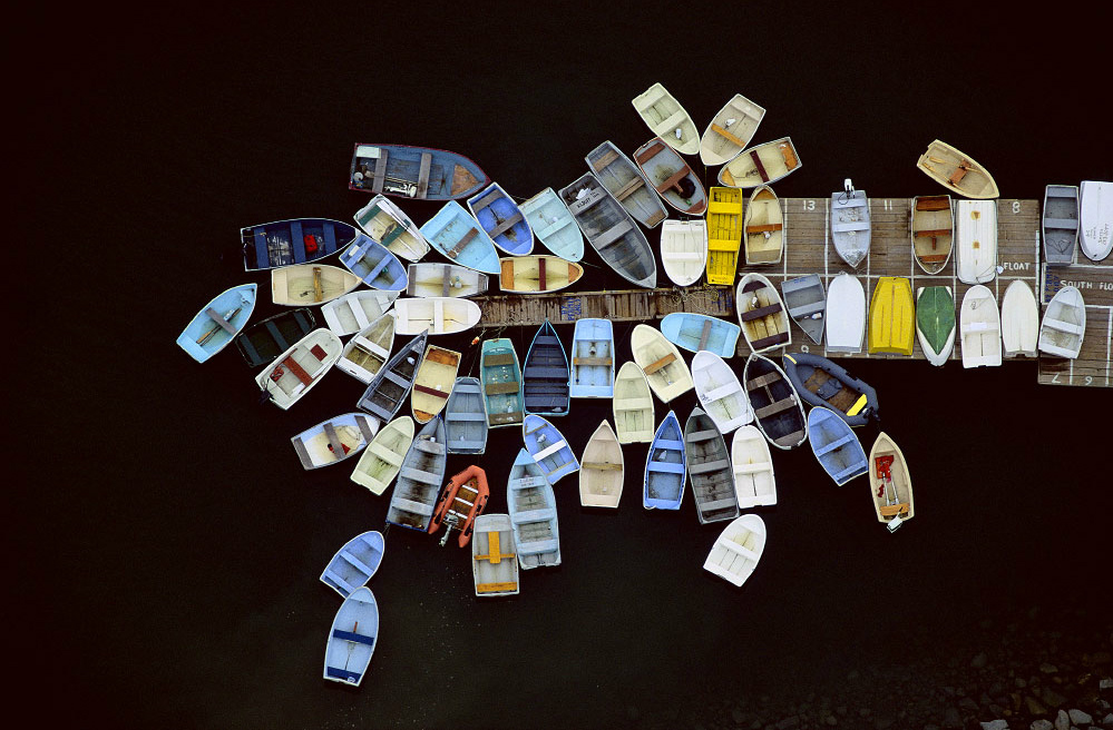 Dinghies-Clustered-Around-Dock---Duxbury-Massachusetts